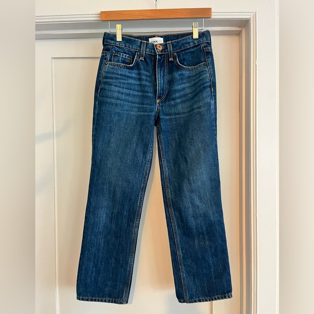 ASKK NY Women’s 26” 3  Deep Blue Straight Jeans